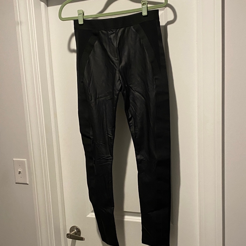 Sleek Black Faux Leather Women's Leggings